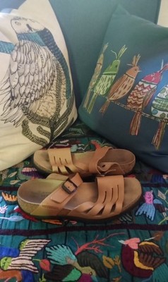 Mephisto Sz Eur 39/US 8 beige light brown Comfort slides strappy