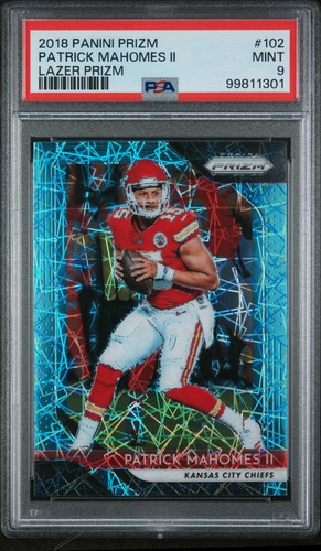 2018 Panini Prizm #102 Patrick Mahomes Ii Lazer Prizm PSA 9