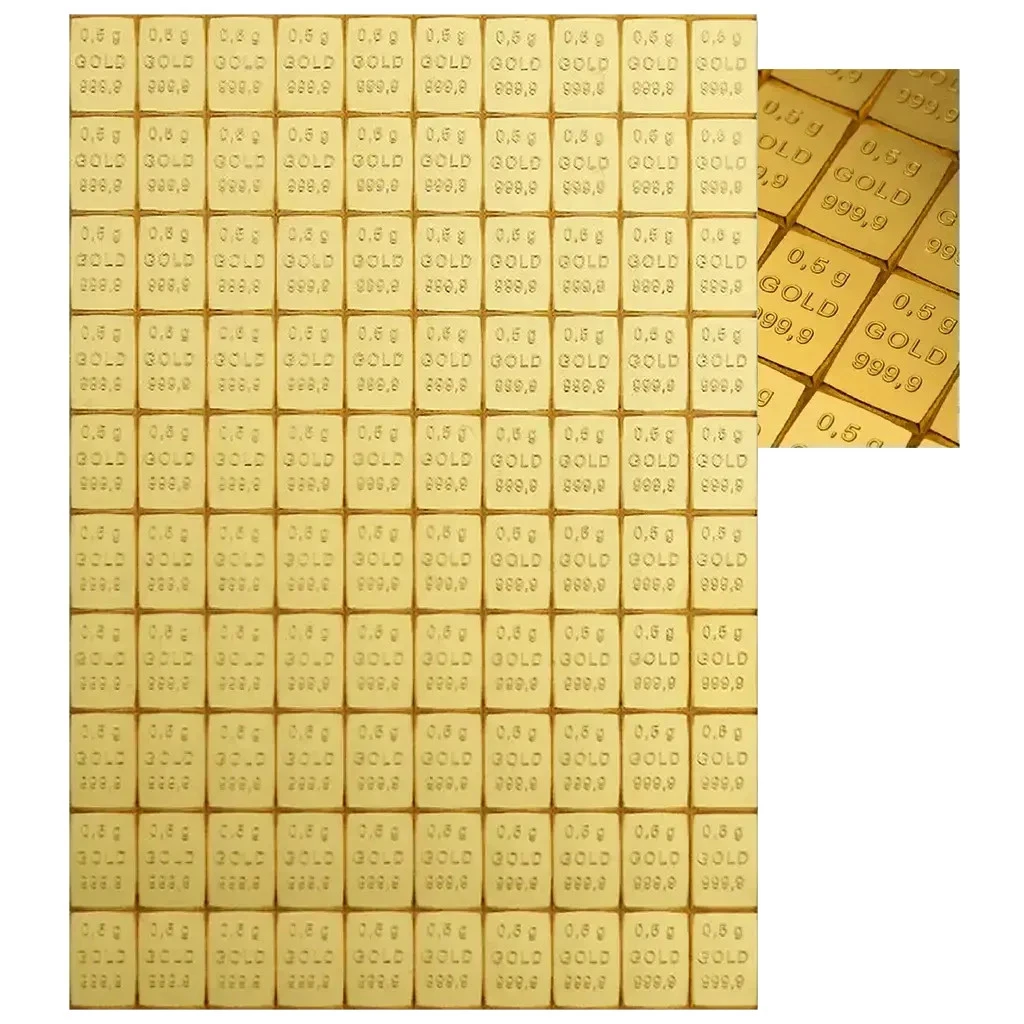 Valcambi Goldtafel Combibar™ Beliebig voneinander trennbar - 100 x 0,5 gr Gold