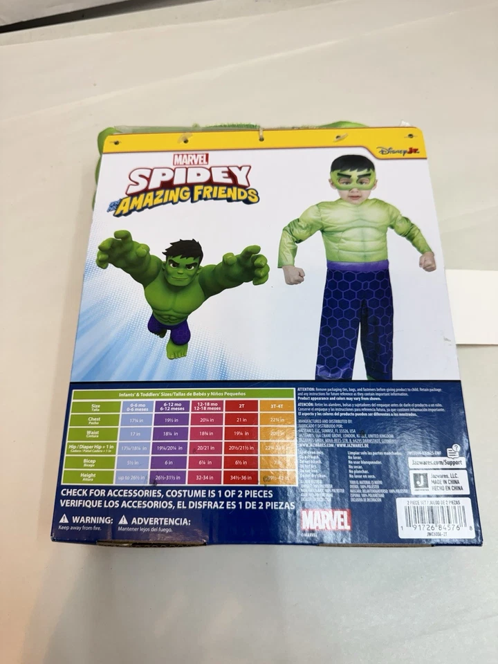 Disfraz de Halloween Disney Junior Spidey y sus increíbles amigos Hulk niño 2T Foto 4 de 4