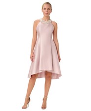 Adrianna Papell Beaded-Neck Mikado Dress Belini 4