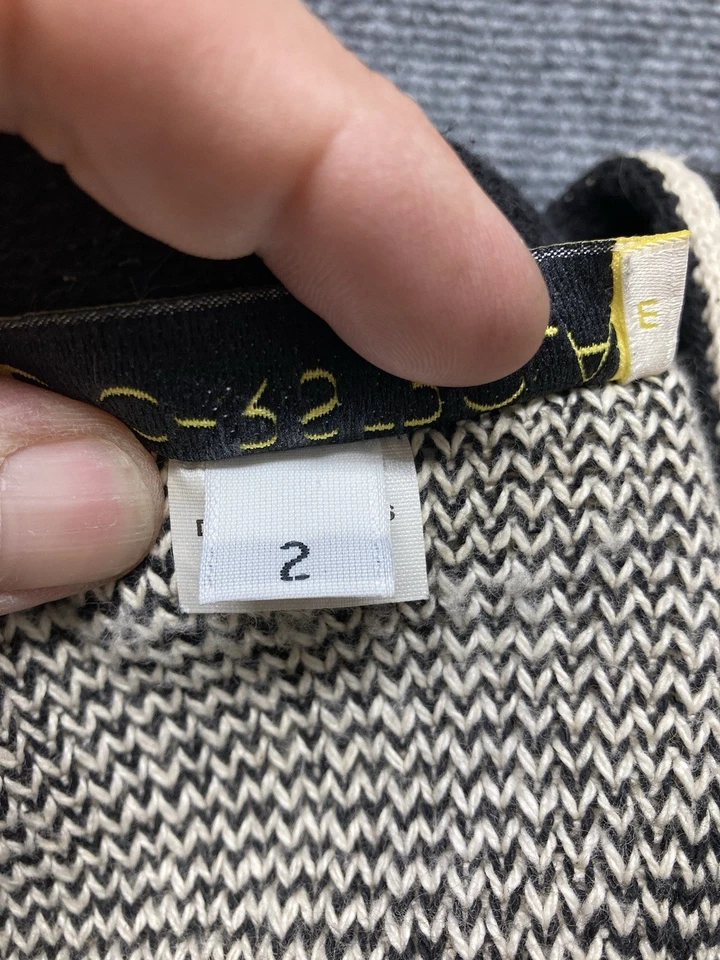 Abrigo Suéter CHRIS TRIOLA Usable Arte Hecho a Mano Talla 2 Estampado Animal Hecho en EE. UU. Foto 3 de 4