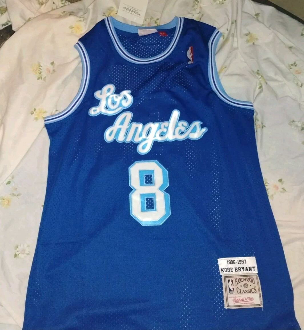 Medium Kobe Bryant Los Angeles Lakers 1996 Blue NBA Jersey Brand New