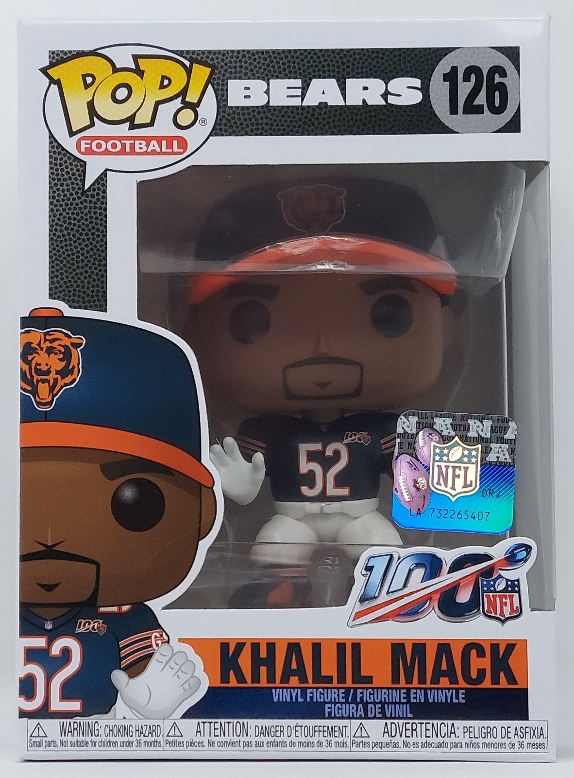 Funko Pop! Camiseta De Fútbol Americano - Khalil Mack #126 Chicago Bears Local Nfl Caja Dañada