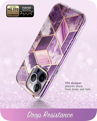 For iPhone 14 Pro, i-Blason Cosmo Fexible Case w/ Screen Shockproof Cover