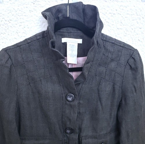 Vintage Y2K Charlotte Russe Herringbone Cropped Ruffle Jacket Women's Size S *P - Picture 3 of 11