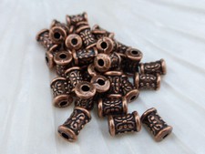 40 x Flower Tube Column Spacer Beads 7mm x 5mm Antique Red Copper LF (MBX0092)