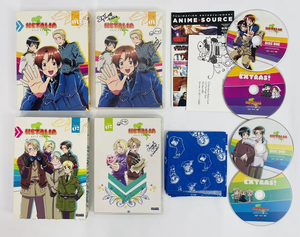 Hetalia Axis Powers Season 1 & 2 DVD w/3 English Dub Voice Actors Signatures