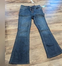 VIGOSS Ace Women's Jeans Button Front Boot Cut Medium Wash Size 10 Button Fly