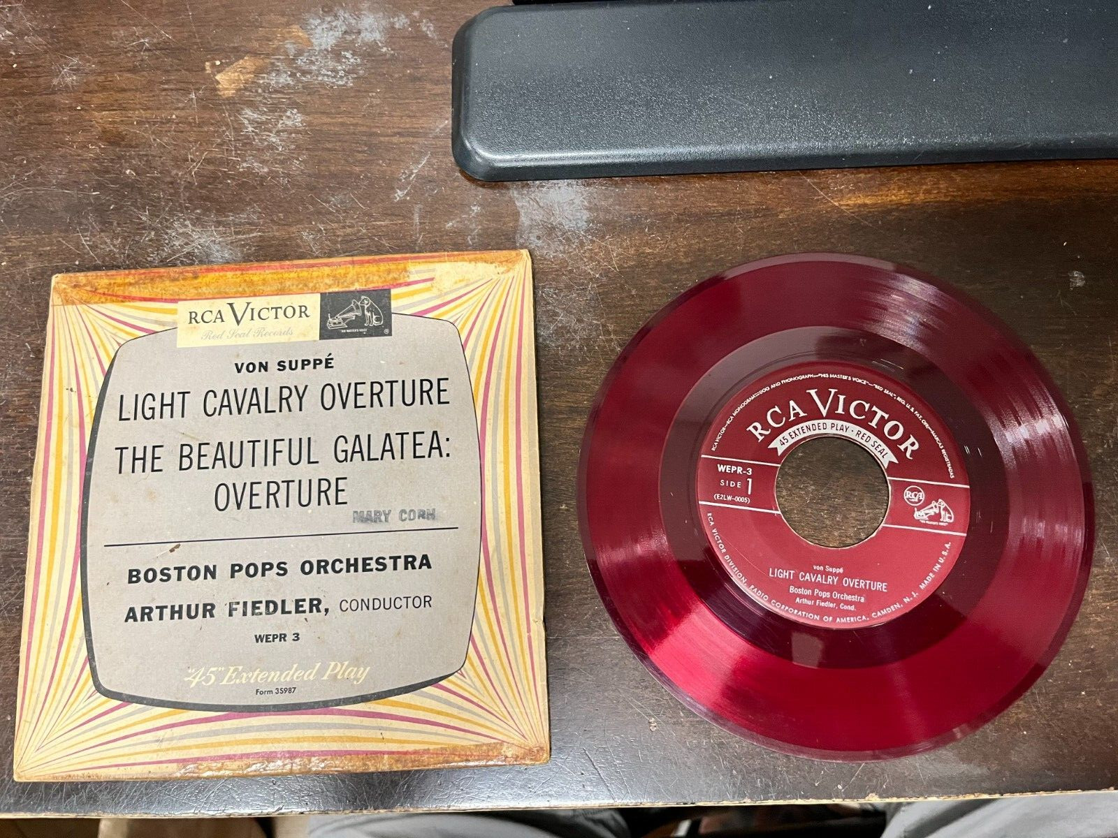 LIGHT CAVALRY OVERTURE BEAUTIFUL GALATEA BOSTON POPS ORCHESTRA ARTHUR FIEDLER 7"