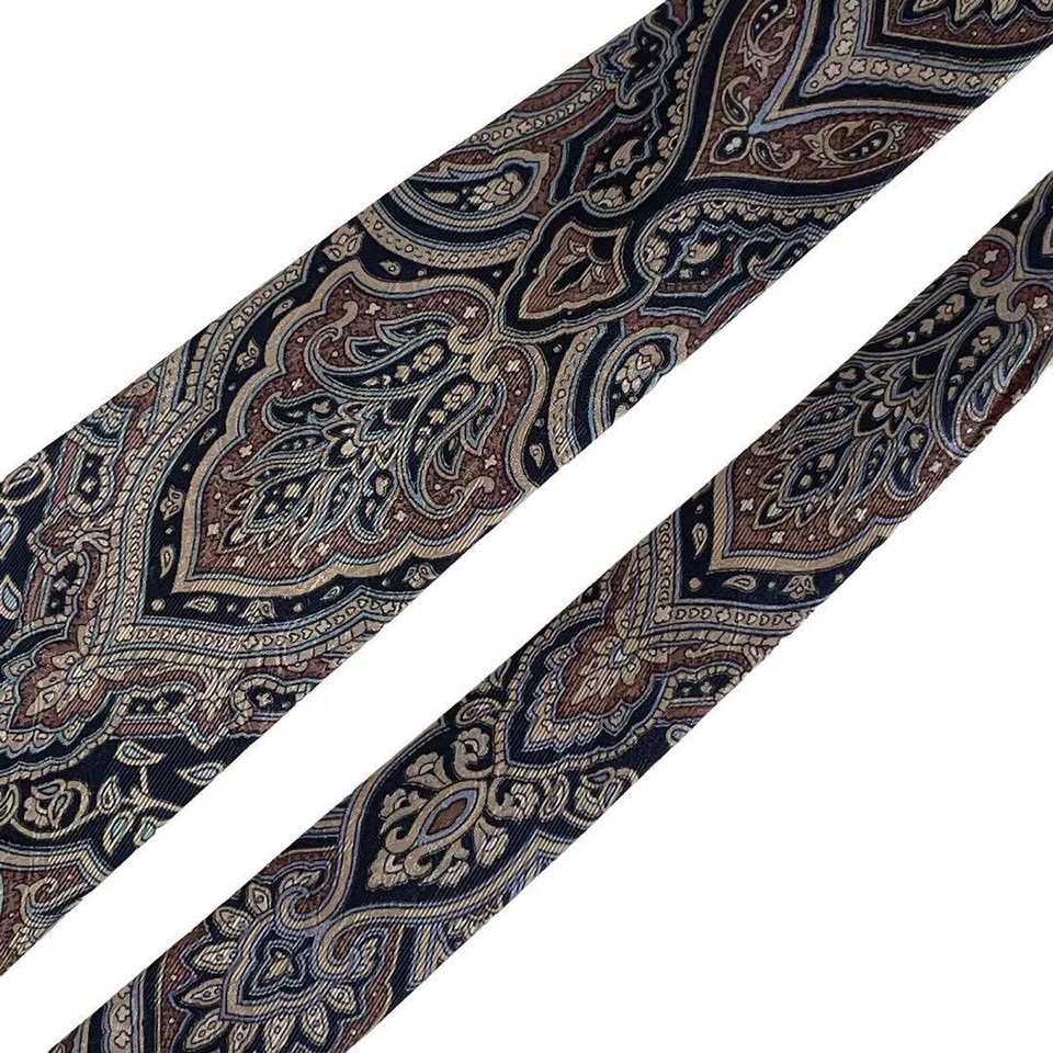 Burberrys Burberry Tie Navy Brown Silk eBay