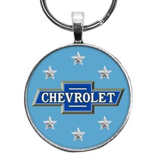 Vintage Chevrolet Bowtie Emblem with Stars 1.2" Diameter Keychain