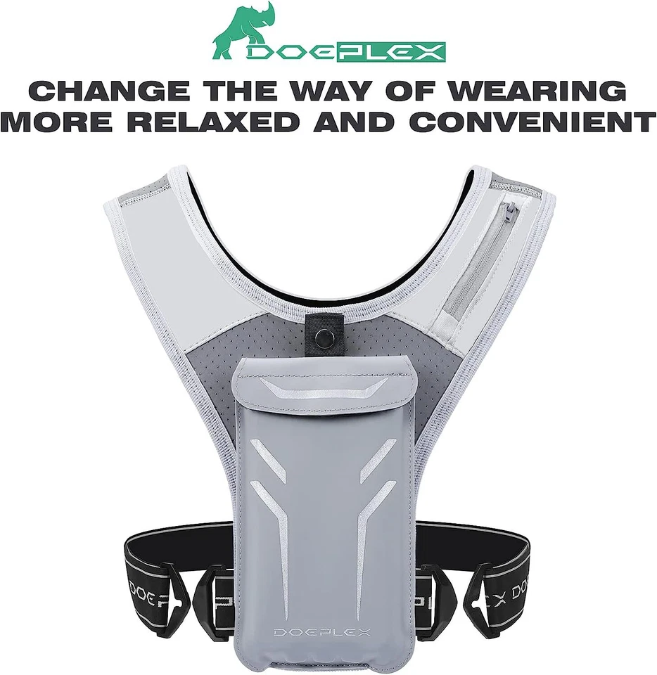 Chaleco para Correr Doeplex con Cintura Ajustable Pecho Paquete Mochila Materiales Inteligentes Foto 2 de 4