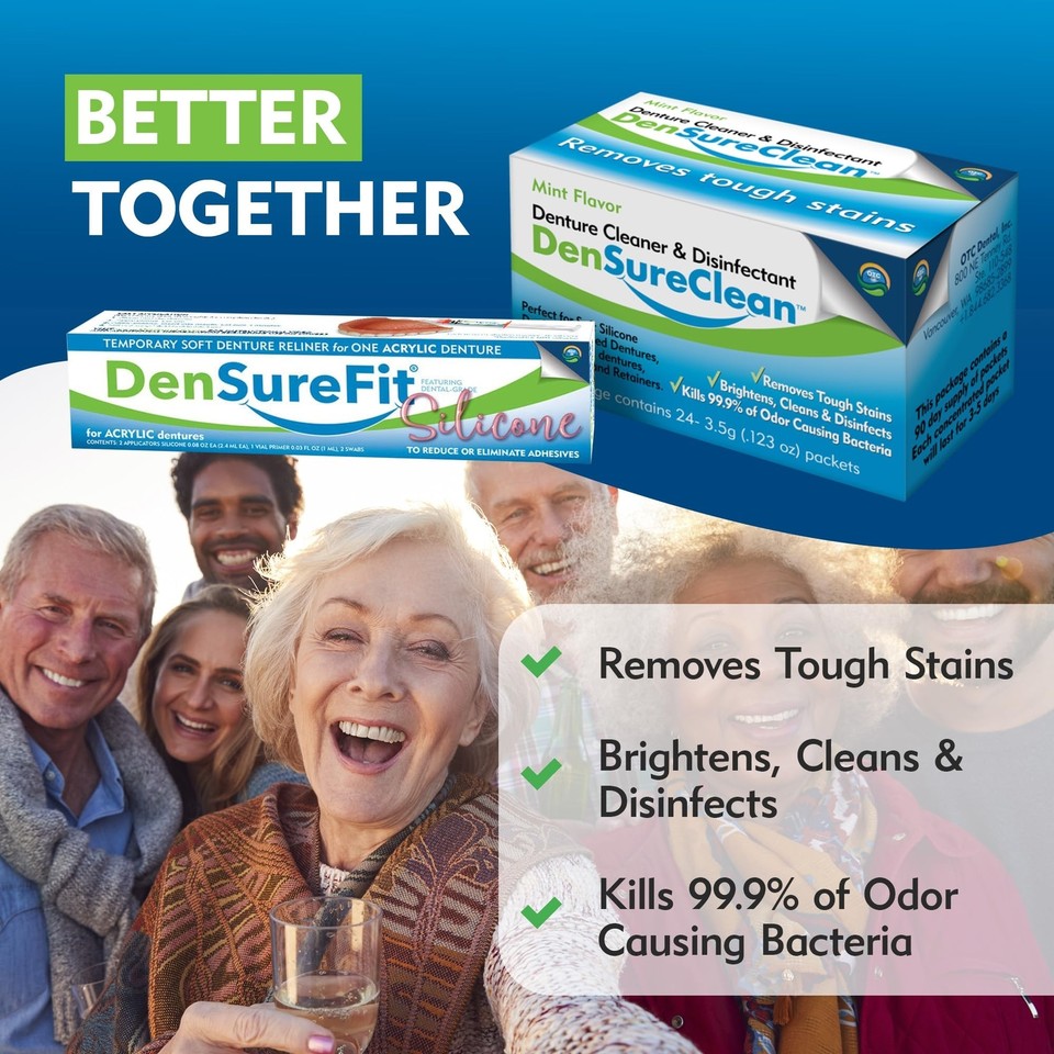 DenSureFit Lower Denture Reline Kit, Soft Silicone Denture Repair Kit