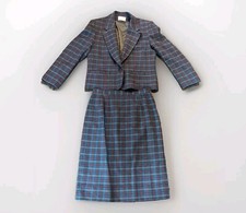 Vtg Pendleton 100 Virgin Wool 2pc Blazer Sz 8 Skirt 10 Made In USA Plaid Lined