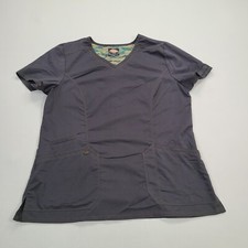 Dickies Scrub Womens Large Gray Nurse Office Medical Field Work Wear Ladies