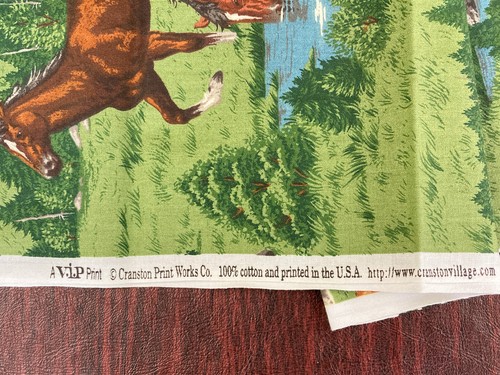 2-3/4 Yards X 44" Wide Vintage Fabric Horses By VIP Cranston Lot Of 3 Pieces New - Picture 4 of 7