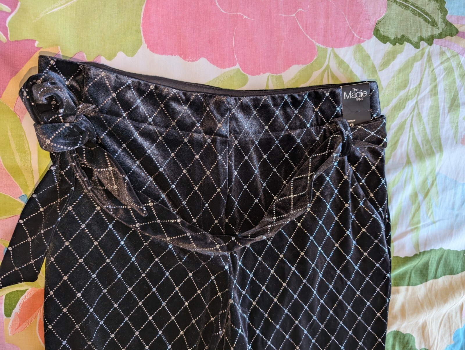 Madie Pant Stretch Size 12 Black & Silver Seventh Avenue Design Studio NY&C NWT image 4
