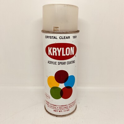 Vintage KRYLON Crystal Clear - 1301 Acrylic spray paint can Borden, Inc