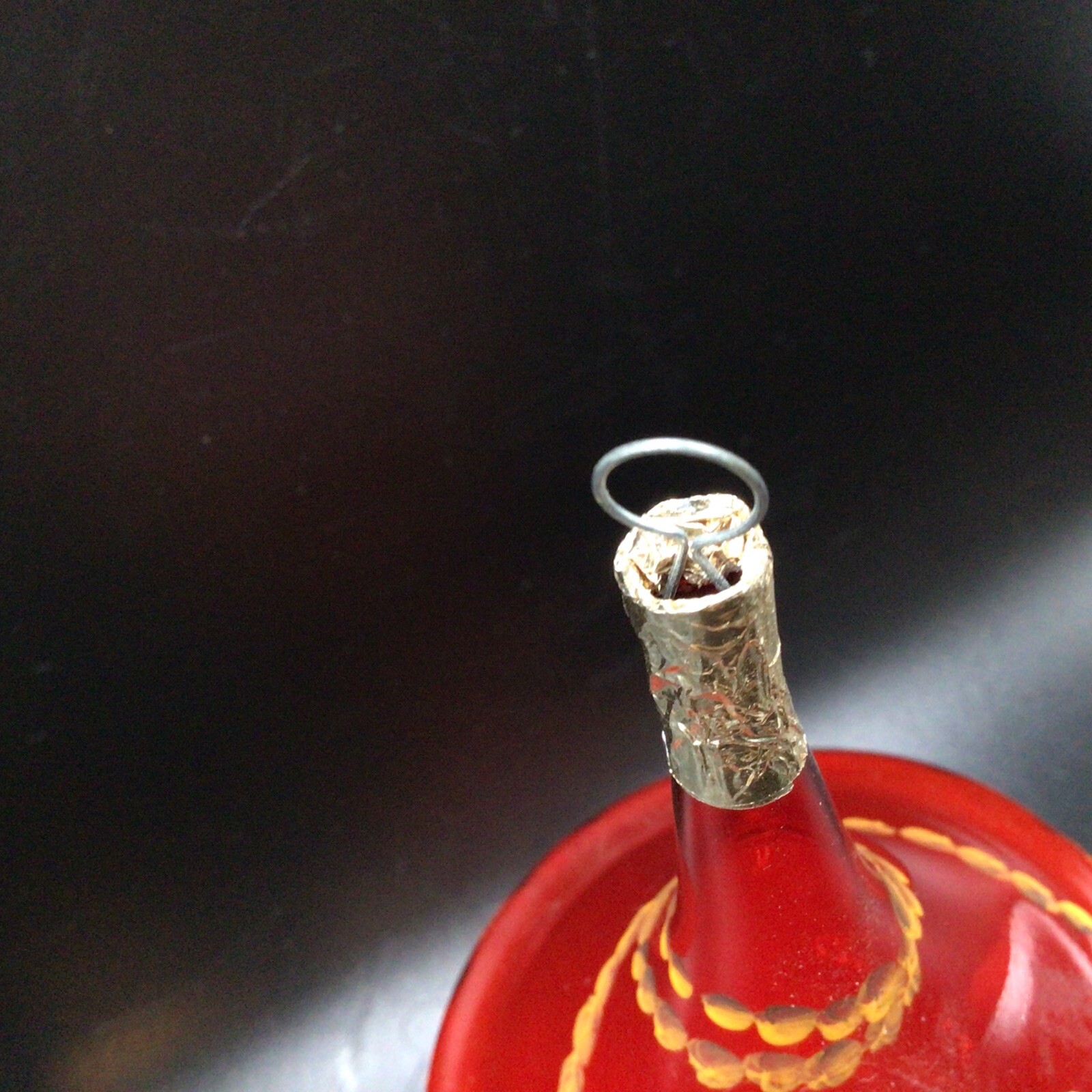 Vtg Hand Painted Mouth Blown Glass Chianti Wine Bottle Ornament Italy