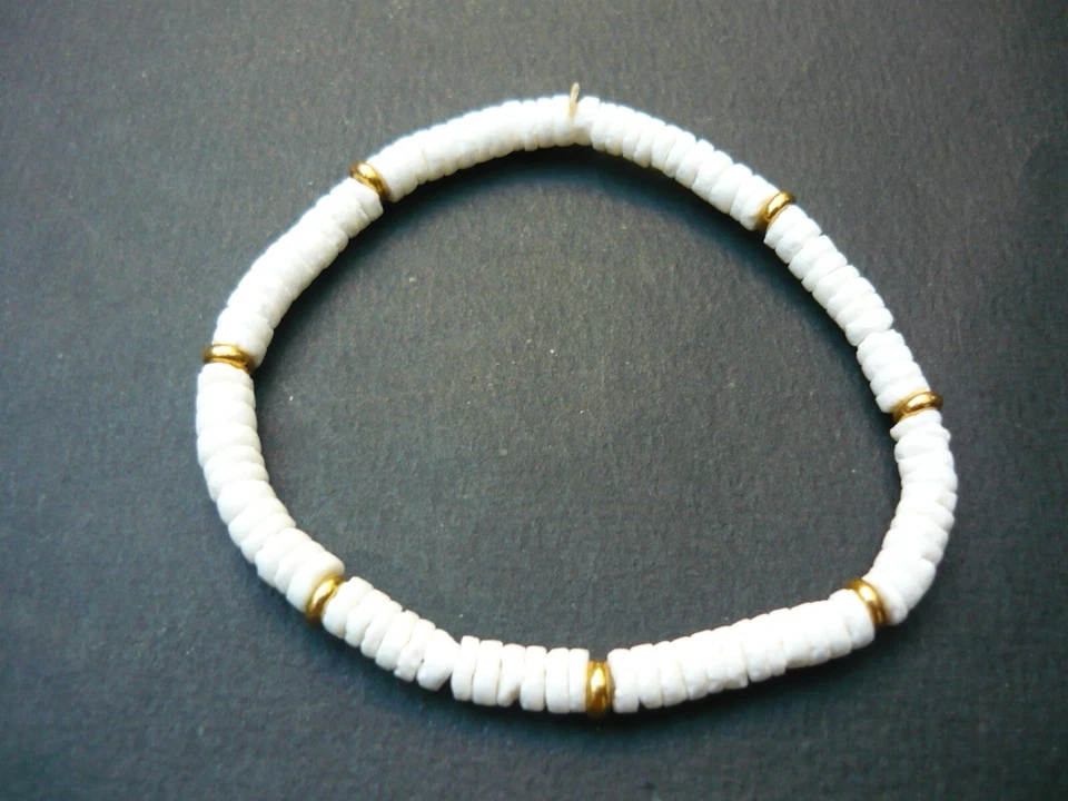 Bracelet de perles en Coquillage Naturel, Sur mesure Homme Femme - Photo 2/2