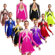 Women Leotard Lyrical Dancewear Stage Dresses Workout Exercise Contemporary