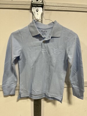The Childrens Place Blue Long Sleeve 1/4 Button Up Shirt Size S/P 5/6 NEW No Tag