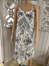 Knox Rose Boho Sleeveless Dress White Floral Print Size Medium