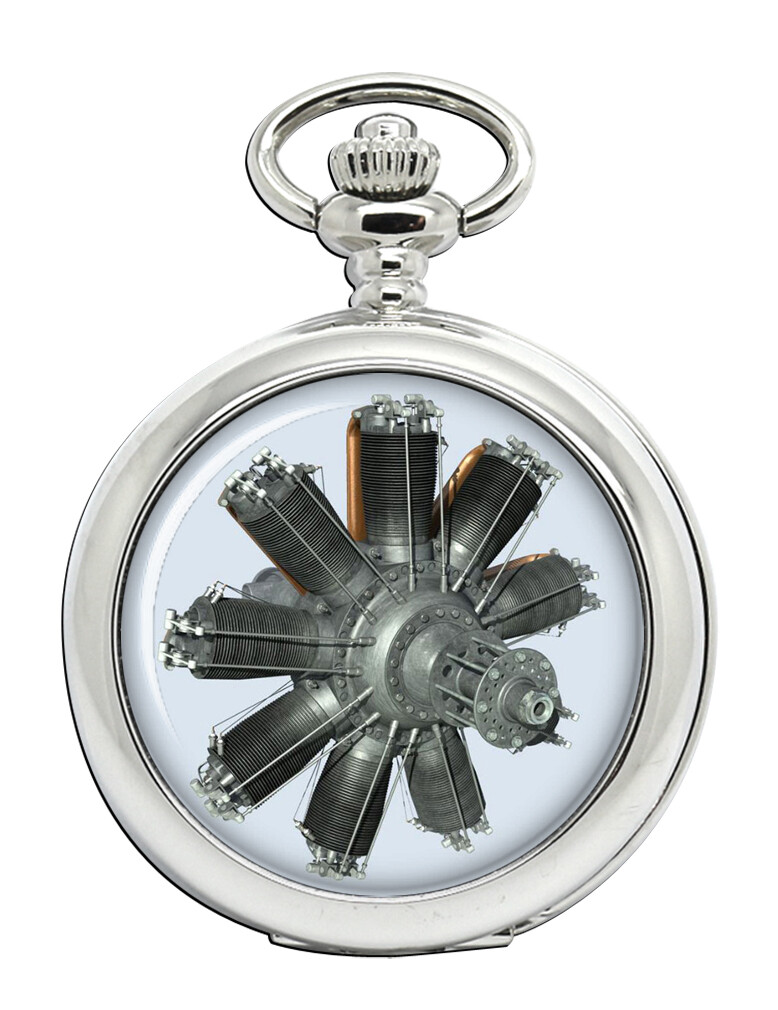 Vintage Clerget Rotary Aircraft Engine Inspired Pocket Watch