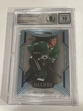 Jason Robertson Signed UD Sky Blue Allure RC Card IP Slabbed Beckett BAS COA b