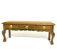 Dollhouse 1/12 Scale Sofa Accent Table Wood Vintage