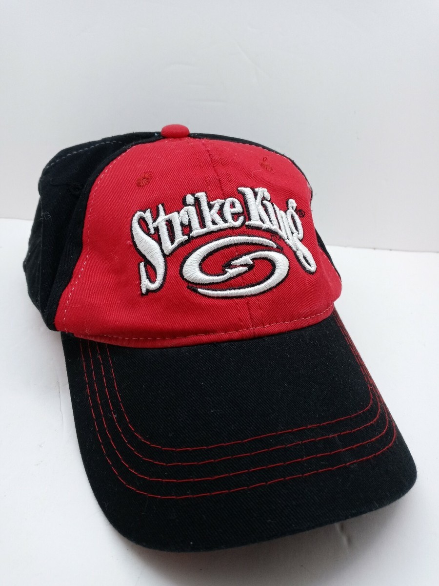Strike King Baseball Style Fishing Cap (Black Red) Adjustable