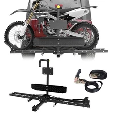 Motorcycle Carrier Hitch Mount Dirt Bike Rack 2inch Trailer Scooter Hauler Ramp