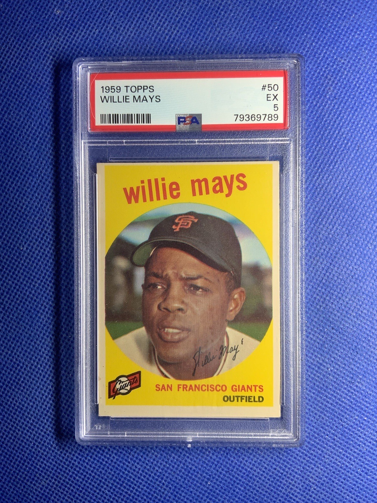 1959 TOPPS BASEBALL #50 WILLIE MAYS PSA 5 EX HOF