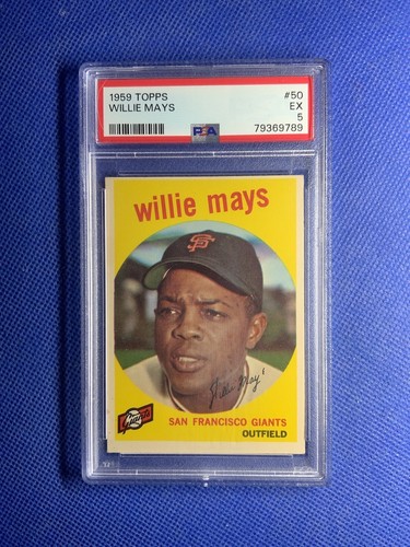 1959 TOPPS BASEBALL #50 WILLIE MAYS PSA 5 EX HOF