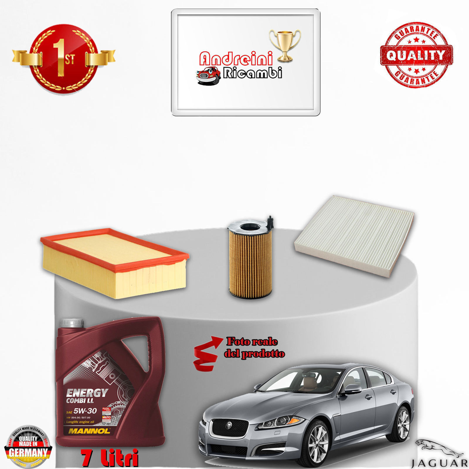 KIT TAGLIANDO FILTRI + OLIO JAGUAR XF 2.7 DIESEL V6 152KW 207CV DAL 2013 ->
