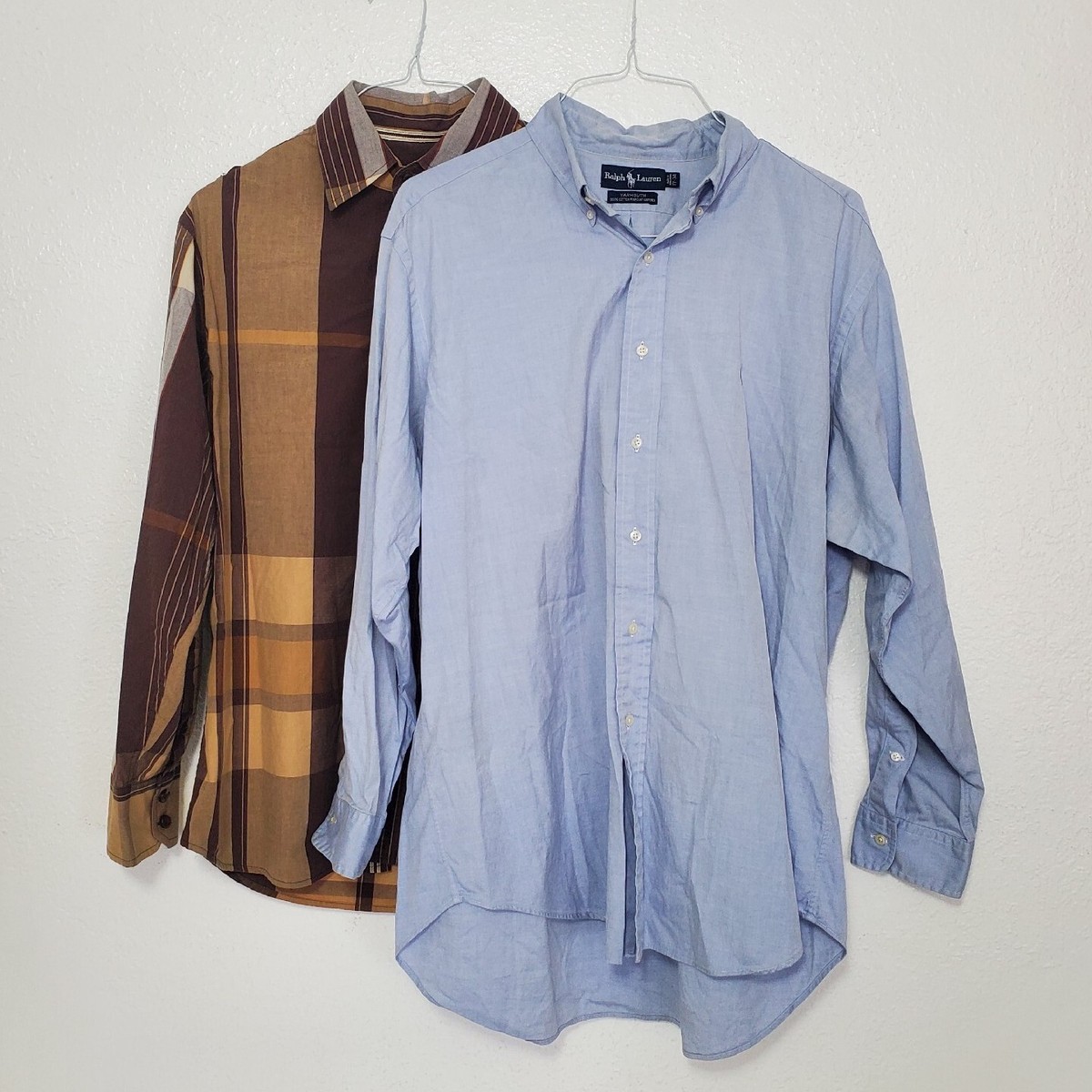 Mens Large Shirts Ralph Lauren Polo Knockout Long Sleeve Dress