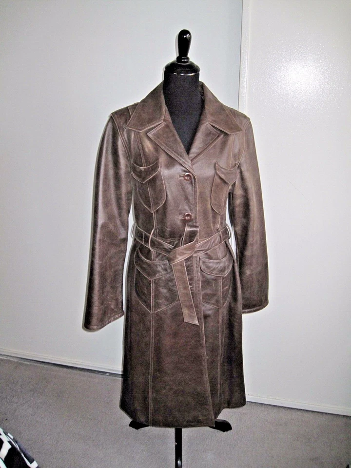 CHAQUETA MAXI DE CUERO GUESS PARA MUJER TALLA L