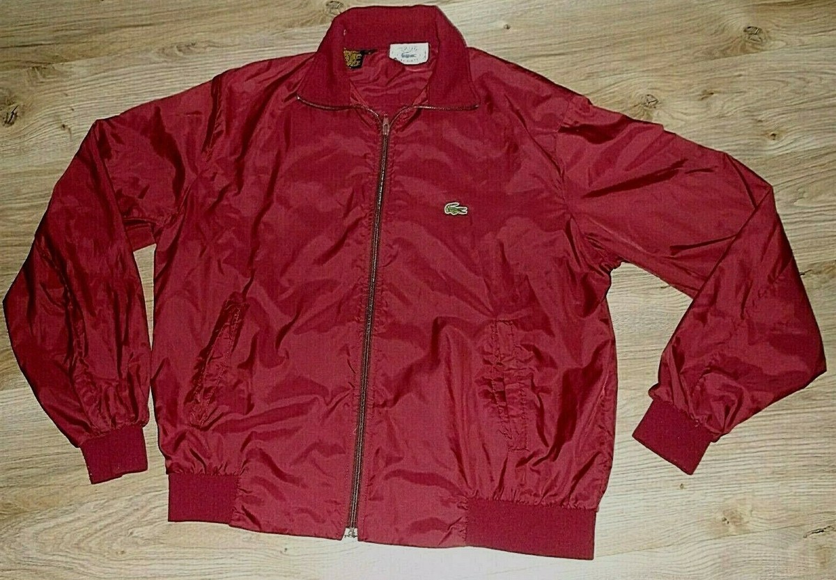 Vtg 80's Men's Alligator Izod Lacoste Burgundy Windbreaker