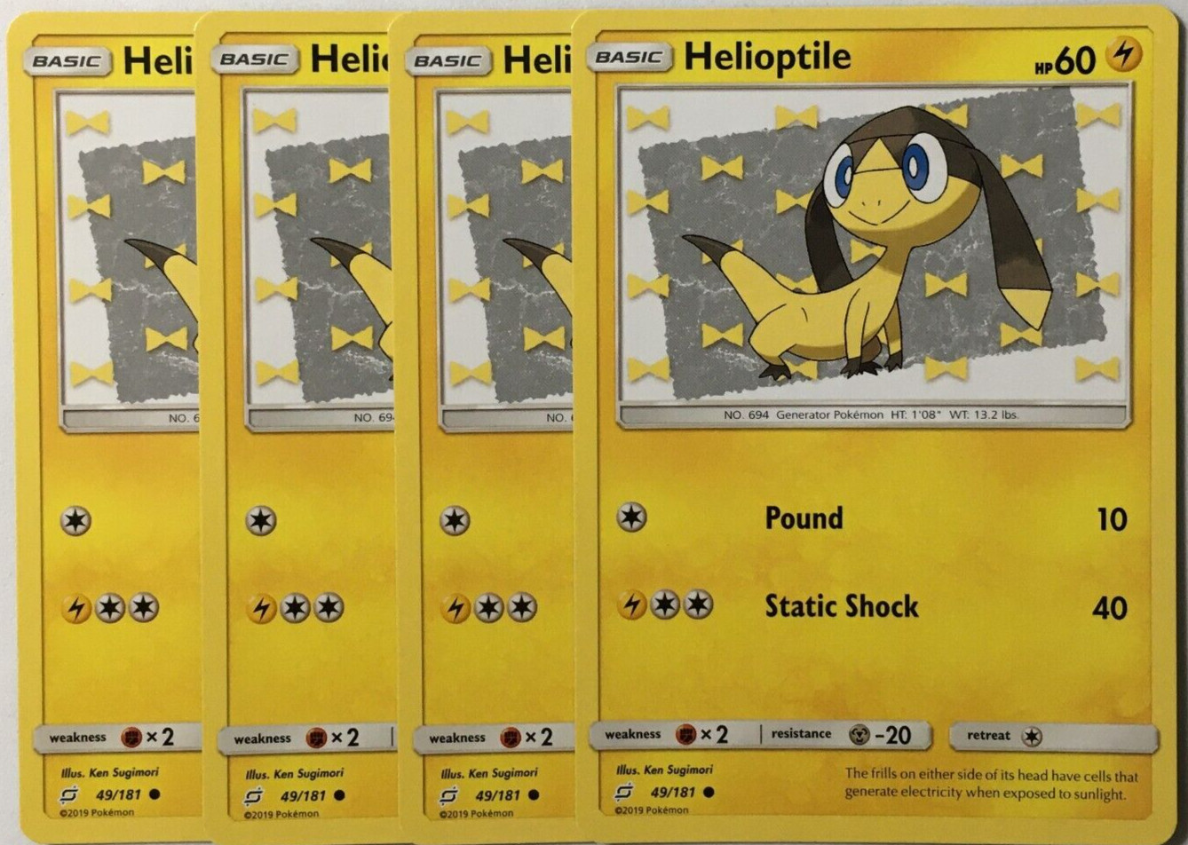 POKEMON 4X HELIOPTILE 49/181 TEAM UP COMMON NEAR MINT-PLAYSET