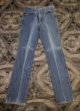 VTG Wrangler 936DEN Cowboy Cut Slim Fit 33x36 US Fabric High Rise Rigid Denim