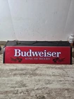 Vintage BUDWEISER Beer Poker Pool Table Hanging Bar Light Sign 25"