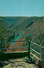 Vintage Leonard Harrison State Park PA Grand Canyon Fall View Postcard