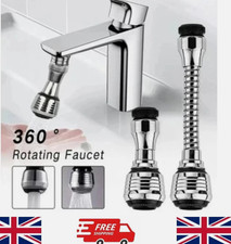 360° Faucet Extender Bendable Kitchen Sink Flexible Tap Spray Head Attachment UK