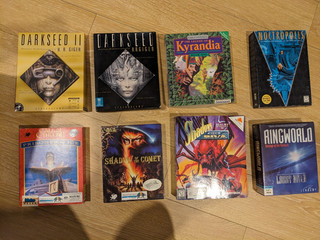 Big Box PC Game lot x8 DARKSEED RINGWORLD KYRANDIA ARKANIA ADVENTURE DOS WIN95
