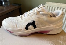 ON Running The Roger Pro Fire. Tennis Or Padel Shoe. Size Uk 10, White/Pink.