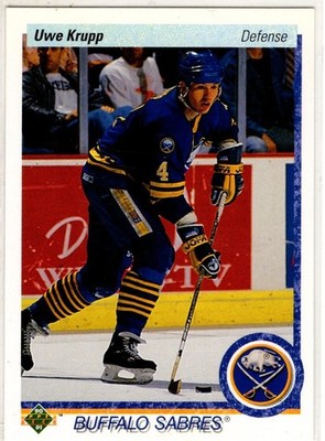 1990 Upper Deck Hockey Uwe Krupp No. 187 Buffalo Sabres