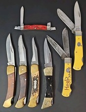 Vintage Knife Parts/Repair Lot 2 Case XX, 2 Schrade USA - 1 China, 2 Moore Maker