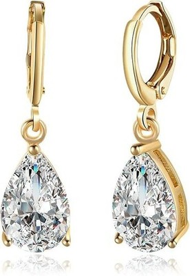 Pendientes Lágrima Aretes Para Mujer Moda Chapado En Oro Amarillo De 14K