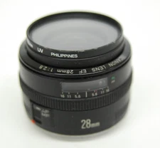 Canon EF 28mm 1:2.8 EOS Lens W/ HOYA 52mm UV Filter
